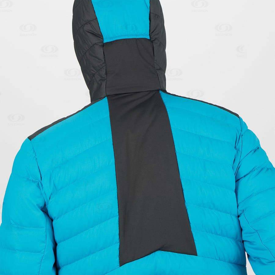 Salomon Jackets ESSENTIAL XWARM DOWN Men's Softshell Jackets Blue | AU-S1786