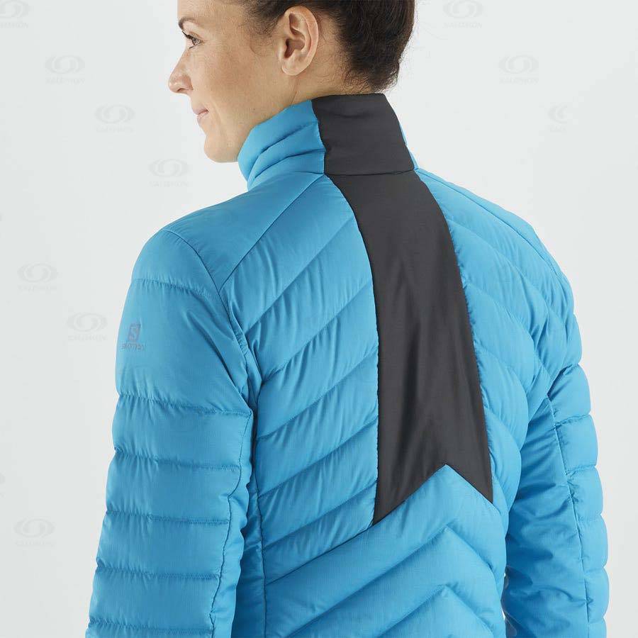 Salomon Jackets ESSENTIAL XWARM DOWN Women's Softshell Jackets Blue | AU-N1498