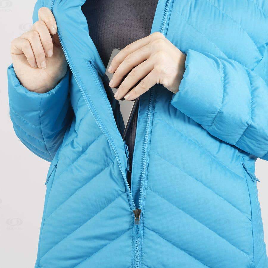 Salomon Jackets ESSENTIAL XWARM DOWN Women's Softshell Jackets Blue | AU-N2478