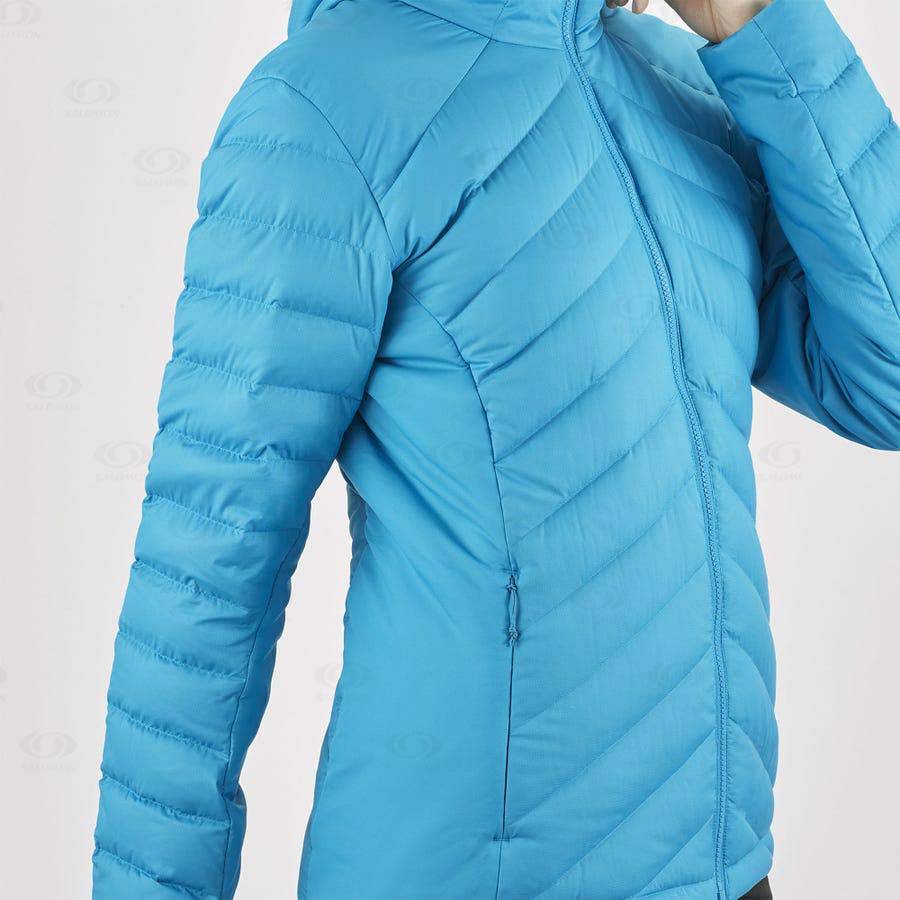 Salomon Jackets ESSENTIAL XWARM DOWN Women's Softshell Jackets Blue | AU-N2478