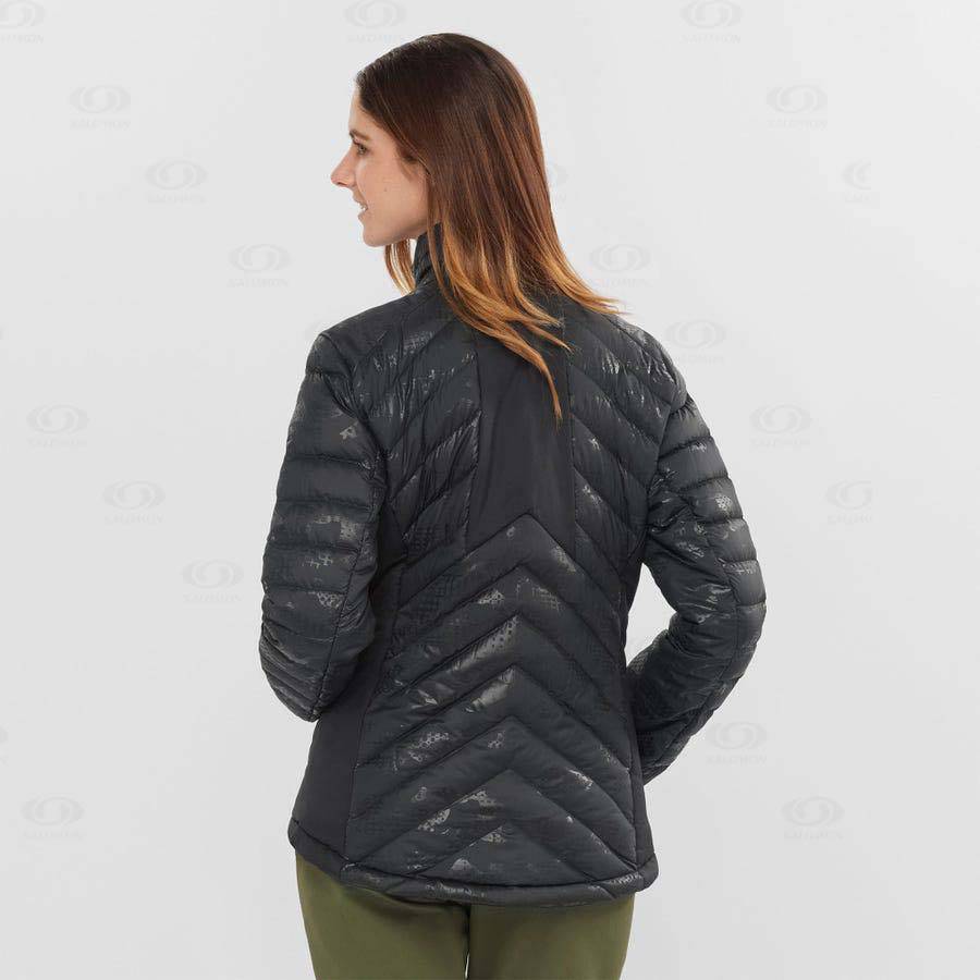 Salomon Jackets ESSENTIAL XWARM DOWN Women's Softshell Jackets Black / Black | AU-S1058