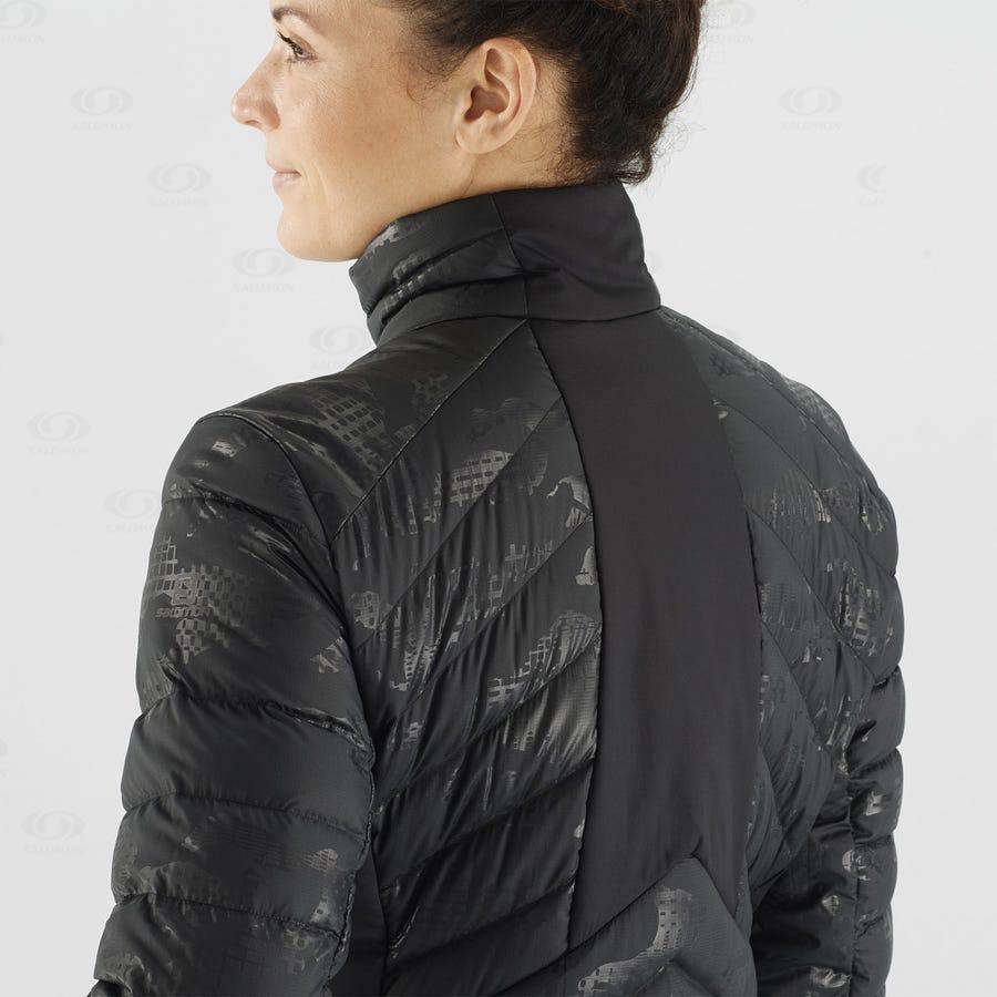 Salomon Jackets ESSENTIAL XWARM DOWN Women's Softshell Jackets Black / Black | AU-S1058