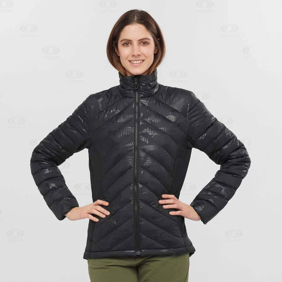 Salomon Jackets ESSENTIAL XWARM DOWN Women's Softshell Jackets Black / Black | AU-S1058