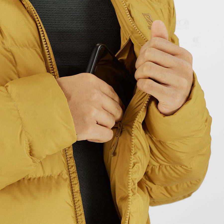 Salomon Jackets ESSENTIAL XWARM INSULATED Men's Softshell Jackets Yellow | AU-A2165