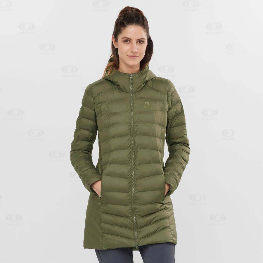 Salomon Jackets ESSENTIAL XWARM LONG Women's Softshell Jackets Olive | AU-N2611