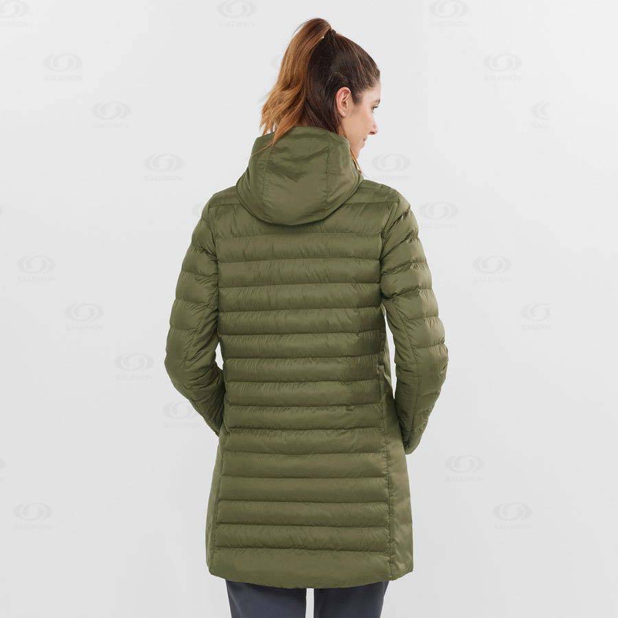 Salomon Jackets ESSENTIAL XWARM LONG Women's Softshell Jackets Olive | AU-N2611