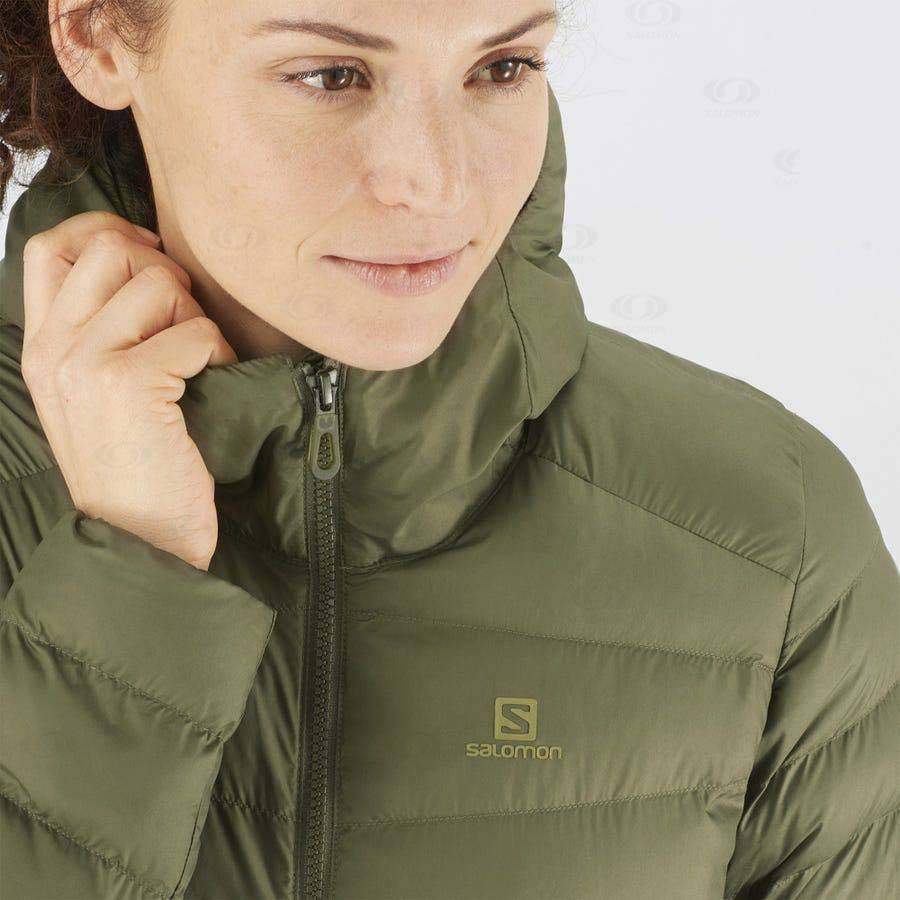 Salomon Jackets ESSENTIAL XWARM LONG Women's Softshell Jackets Olive | AU-N2611