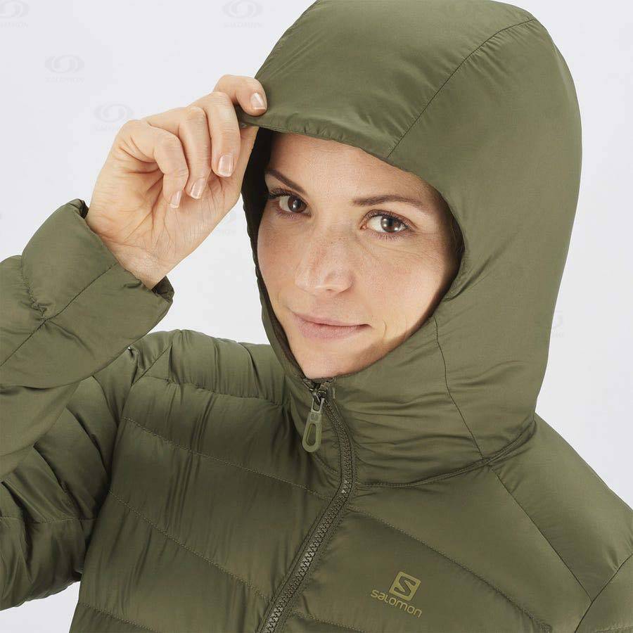 Salomon Jackets ESSENTIAL XWARM LONG Women's Softshell Jackets Olive | AU-N2611