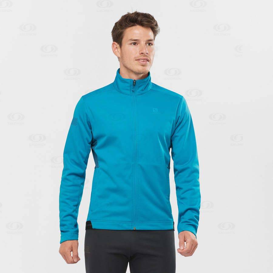 Salomon Jackets GORE TEX INFINIUM™ WINDSTOPPER® Men's Softshell Jackets Blue | AU-O2561