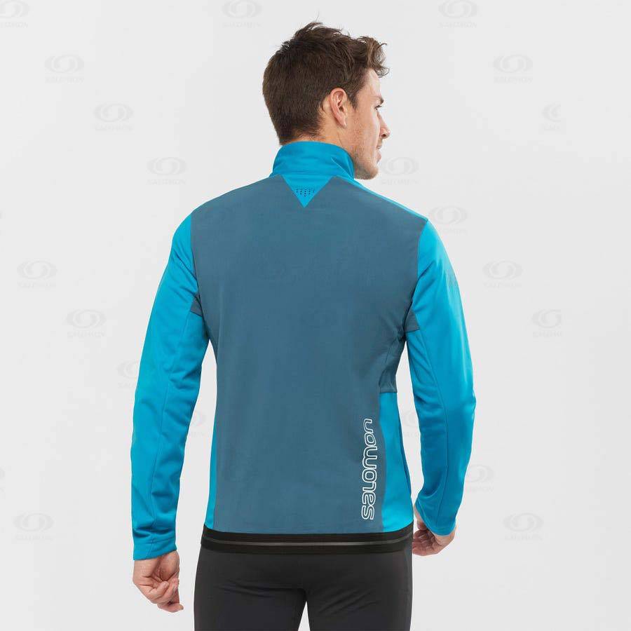 Salomon Jackets GORE TEX INFINIUM™ WINDSTOPPER® Men's Softshell Jackets Blue | AU-O2561