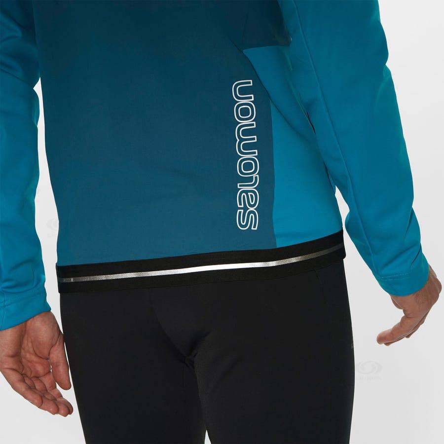 Salomon Jackets GORE TEX INFINIUM™ WINDSTOPPER® Men's Softshell Jackets Blue | AU-O2561