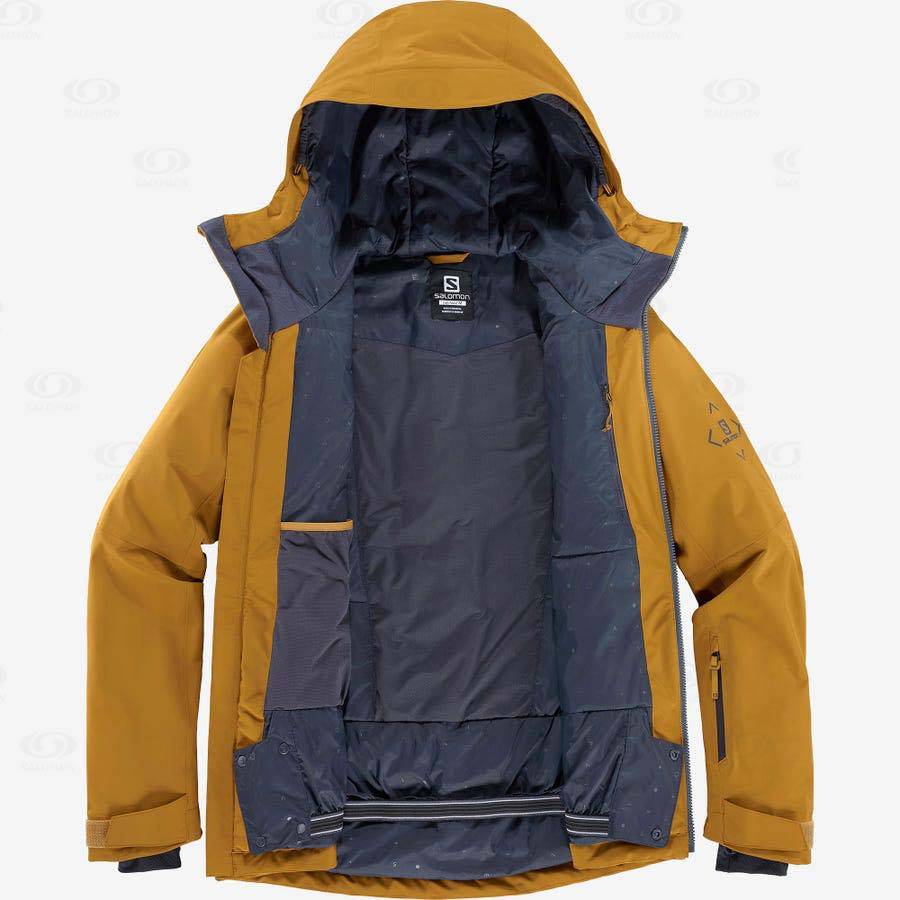 Salomon Jackets HIGHLAND Men's Softshell Jackets Yellow | AU-M1083