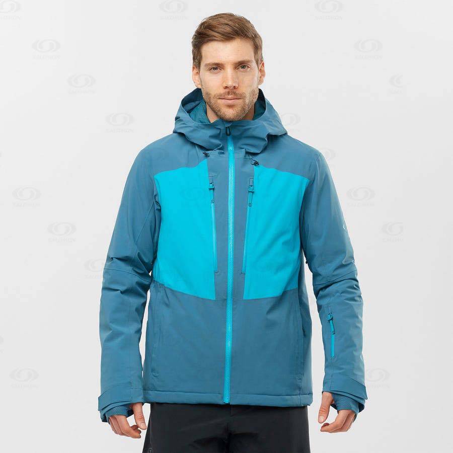 Salomon Jackets HIGHLAND Men's Softshell Jackets Blue | AU-M1636