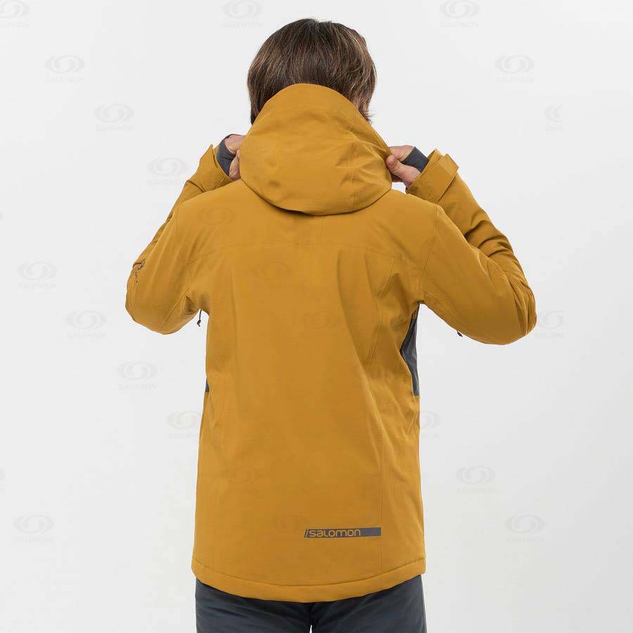 Salomon Jackets HIGHLAND Men's Softshell Jackets Yellow | AU-O1663