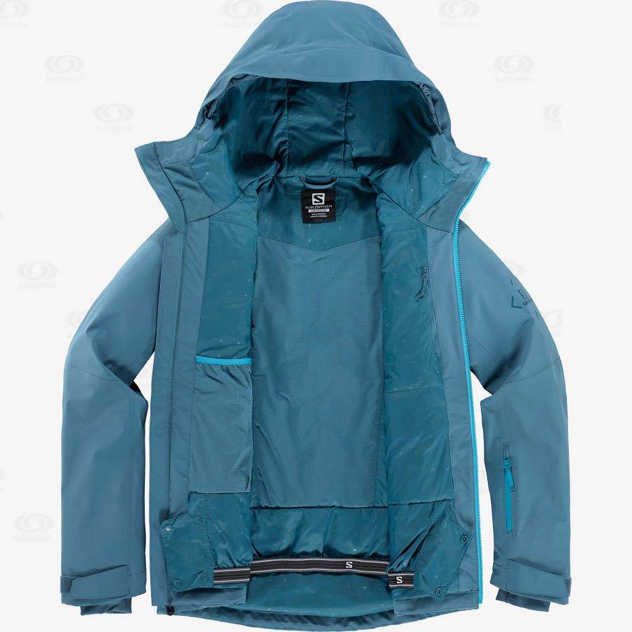 Salomon Jackets HIGHLAND Men's Softshell Jackets Blue | AU-O2272