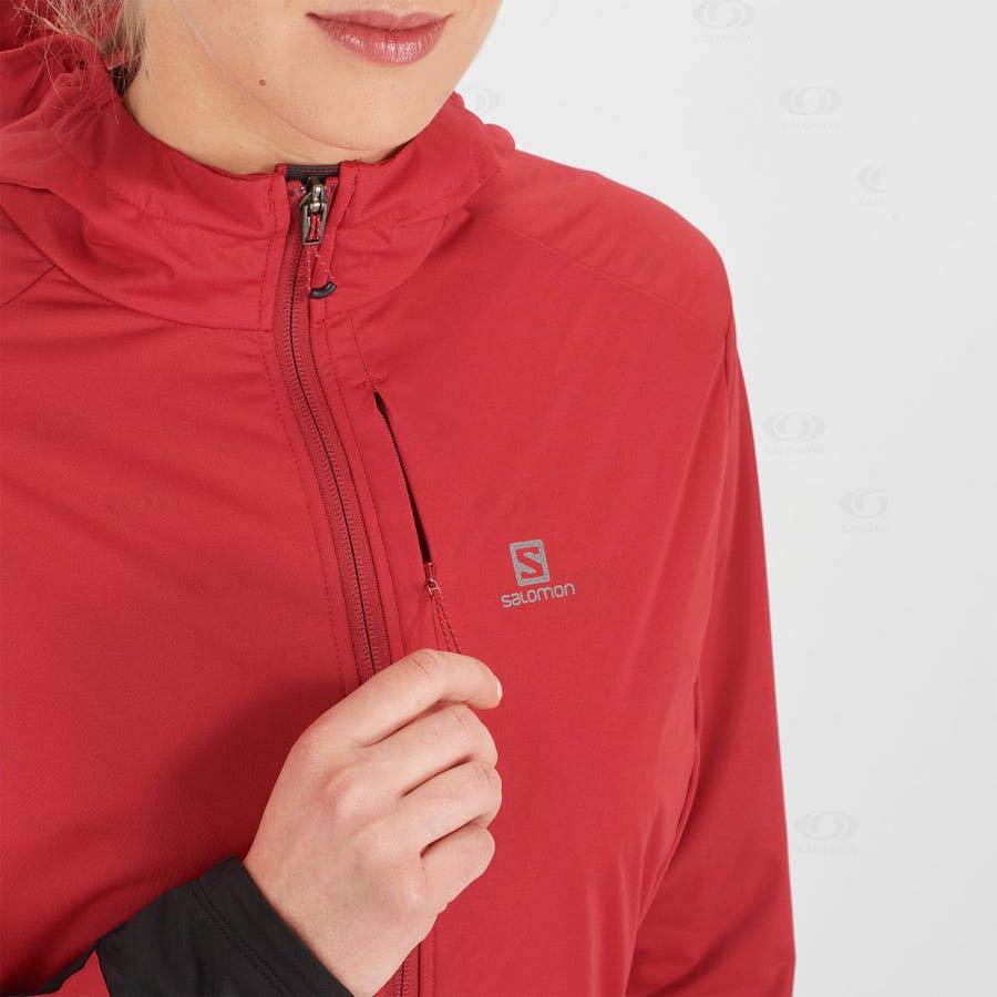 Salomon Jackets LIGHT SHELL Women's Softshell Jackets Red | AU-M1615