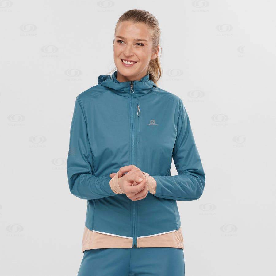 Salomon Jackets LIGHT SHELL Women's Softshell Jackets Blue | AU-O1012