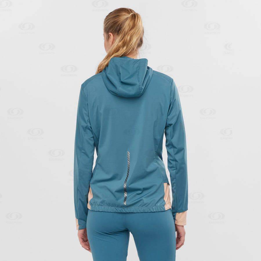 Salomon Jackets LIGHT SHELL Women's Softshell Jackets Blue | AU-O1012