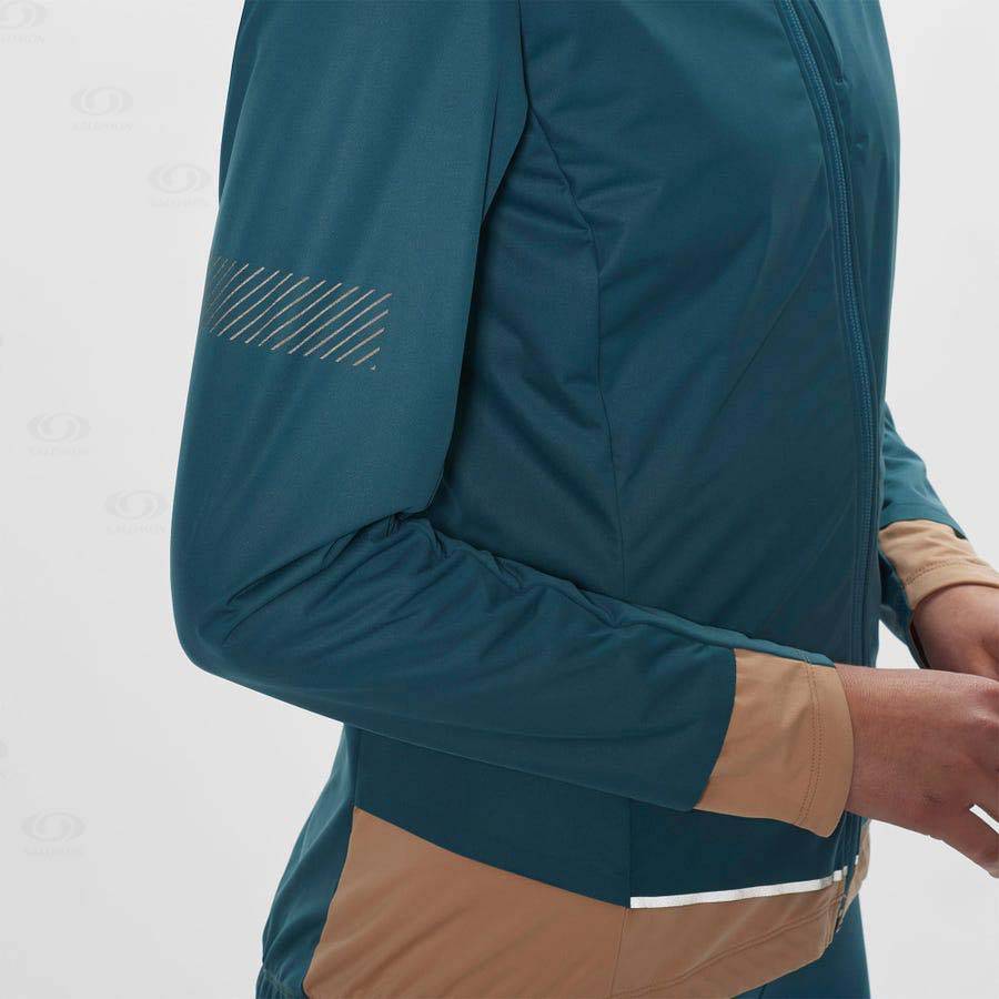 Salomon Jackets LIGHT SHELL Women's Softshell Jackets Blue | AU-O1012