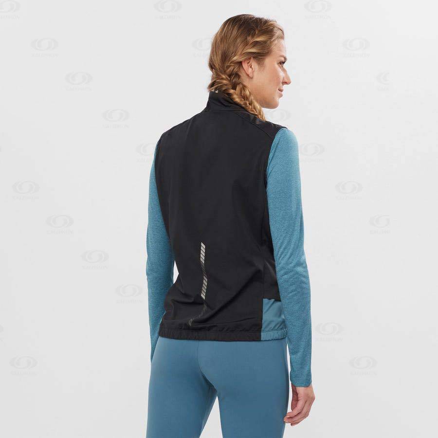 Salomon Jackets LIGHT SHELL Women's Softshell Jackets Black / Blue | AU-O1280