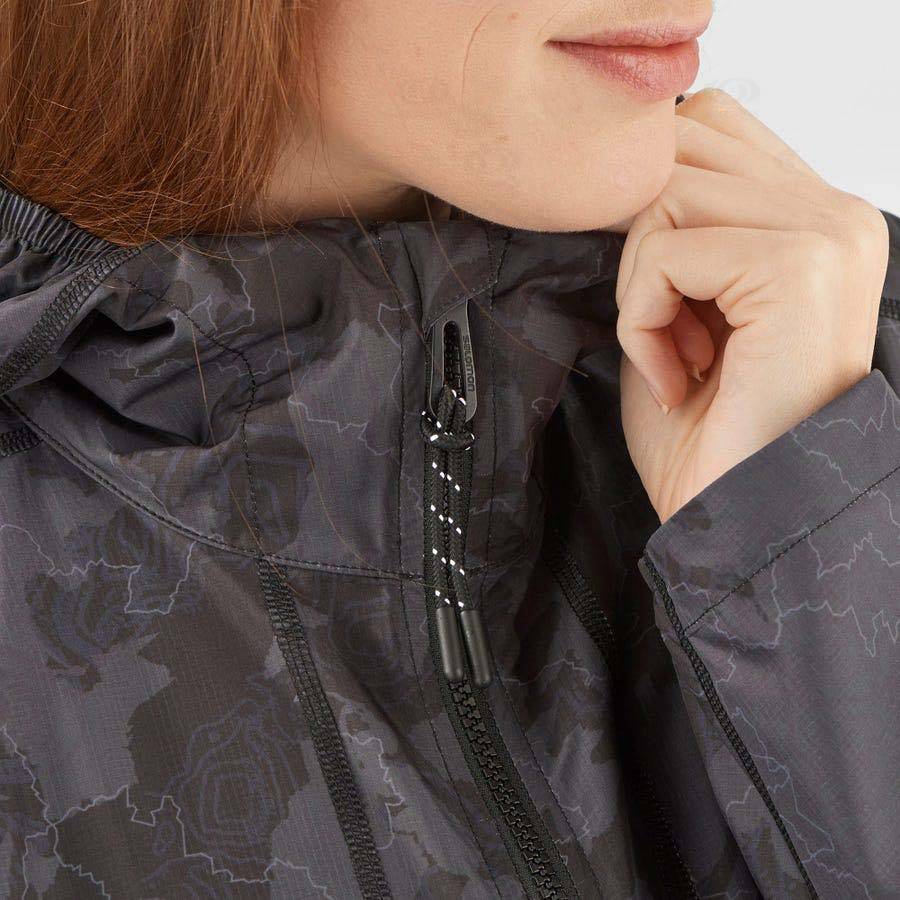 Salomon Jackets OUTLIFE LONG PACKABLE Women's Softshell Jackets Black | AU-O2370