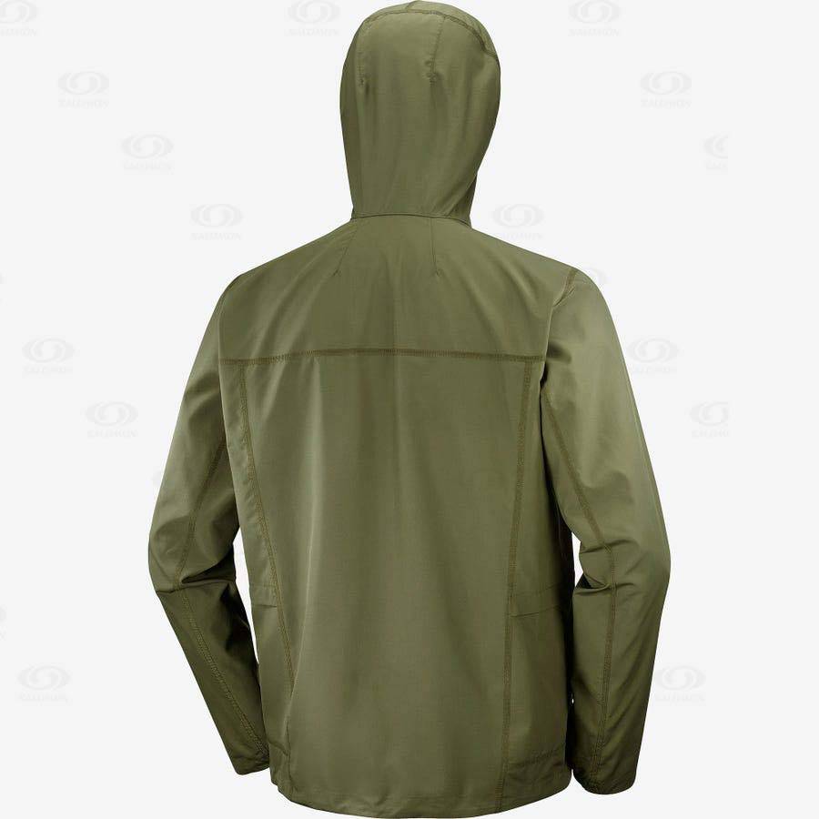 Salomon Jackets OUTLIFE PACKABLE SHELL U Women's Softshell Jackets Olive | AU-S2262