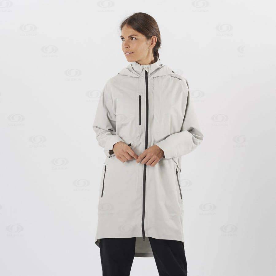 Salomon Jackets OUTLIFE WP COMMUTER PARKA W Women's Softshell Jackets White | AU-O1523