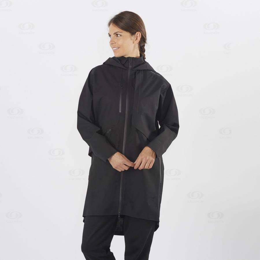 Salomon Jackets OUTLIFE WP COMMUTER PARKA W Women's Softshell Jackets Black | AU-W1140