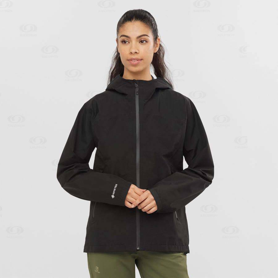 Salomon Jackets OUTLINE GORE-TEX 2.5L Women's Softshell Jackets Black | AU-M1230