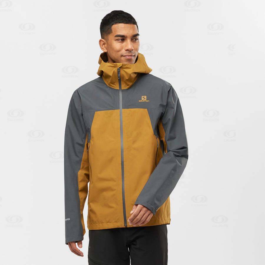 Salomon Jackets OUTLINE GORE-TEX 2.5 LAYERS Men's Softshell Jackets Yellow | AU-A2242