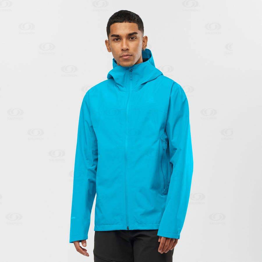 Salomon Jackets OUTLINE GORE-TEX 2.5 LAYERS Men's Softshell Jackets Blue | AU-L1319