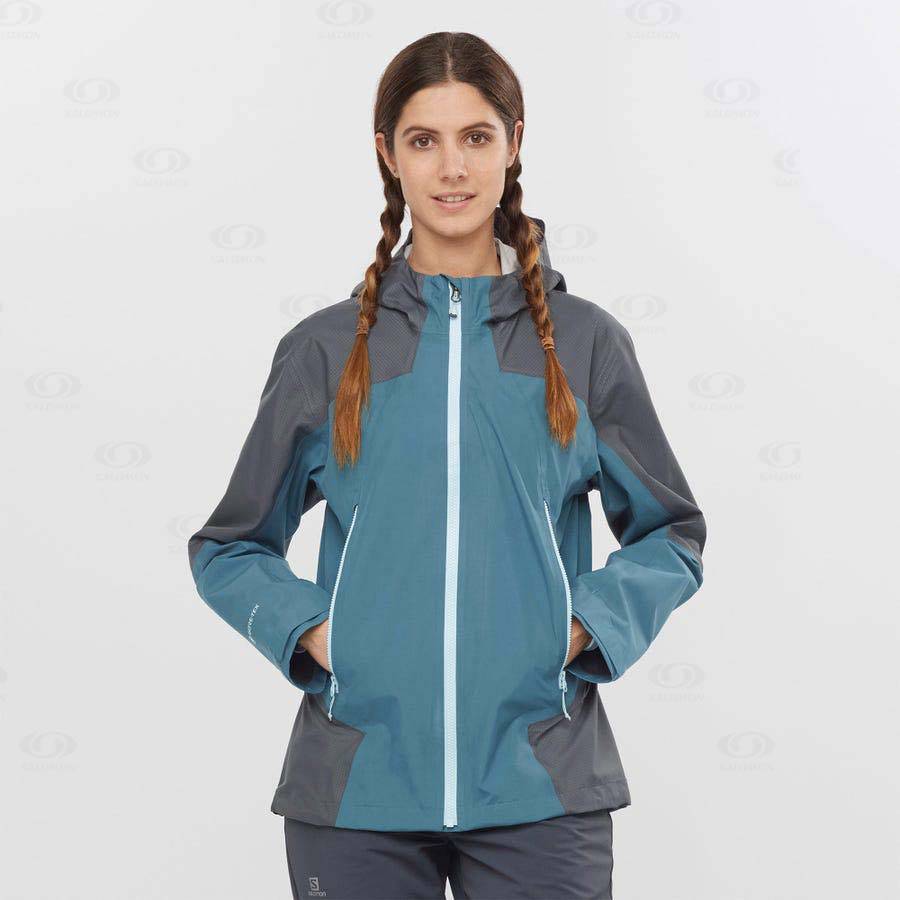 Salomon Jackets OUTLINE GORE-TEX HYBRID Women's Softshell Jackets Blue | AU-A2207