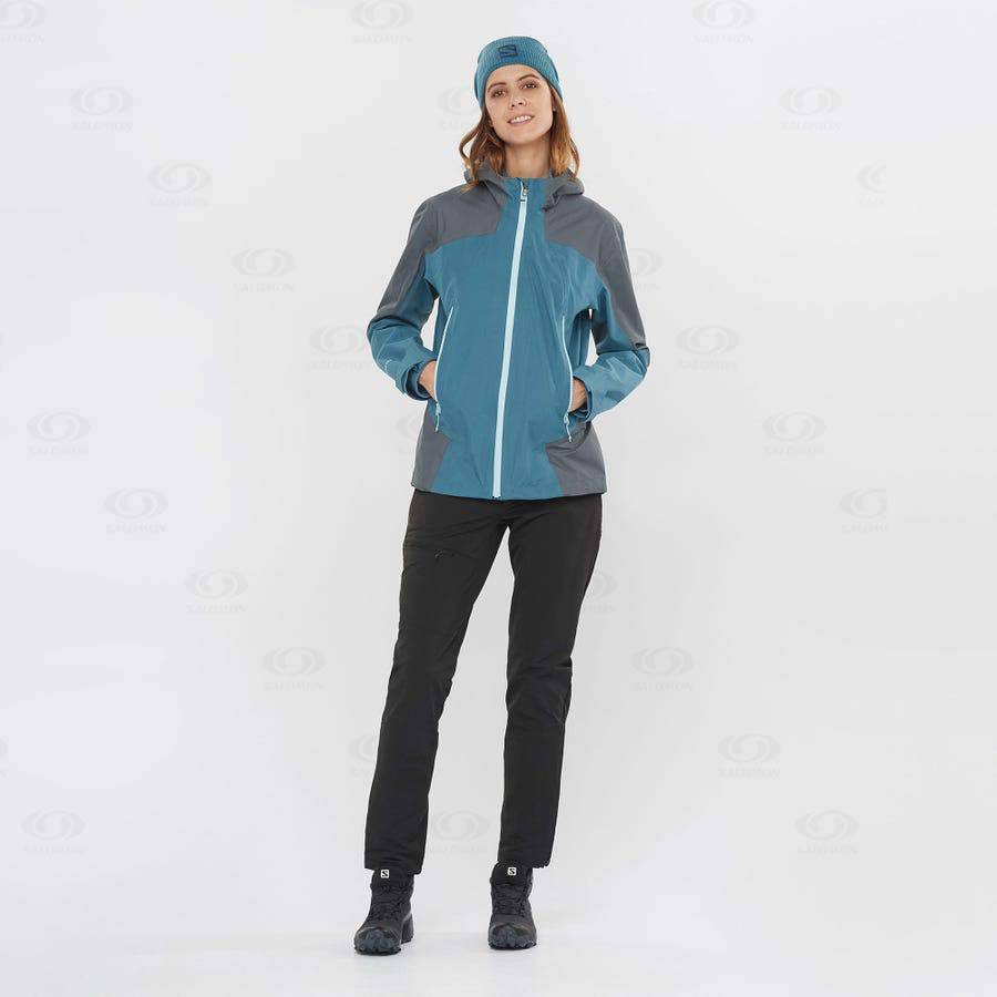 Salomon Jackets OUTLINE GORE-TEX HYBRID Women's Softshell Jackets Blue | AU-A2207