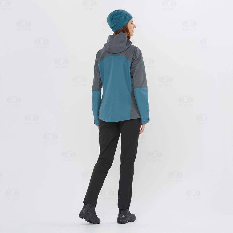 Salomon Jackets OUTLINE GORE-TEX HYBRID Women's Softshell Jackets Blue | AU-A2207