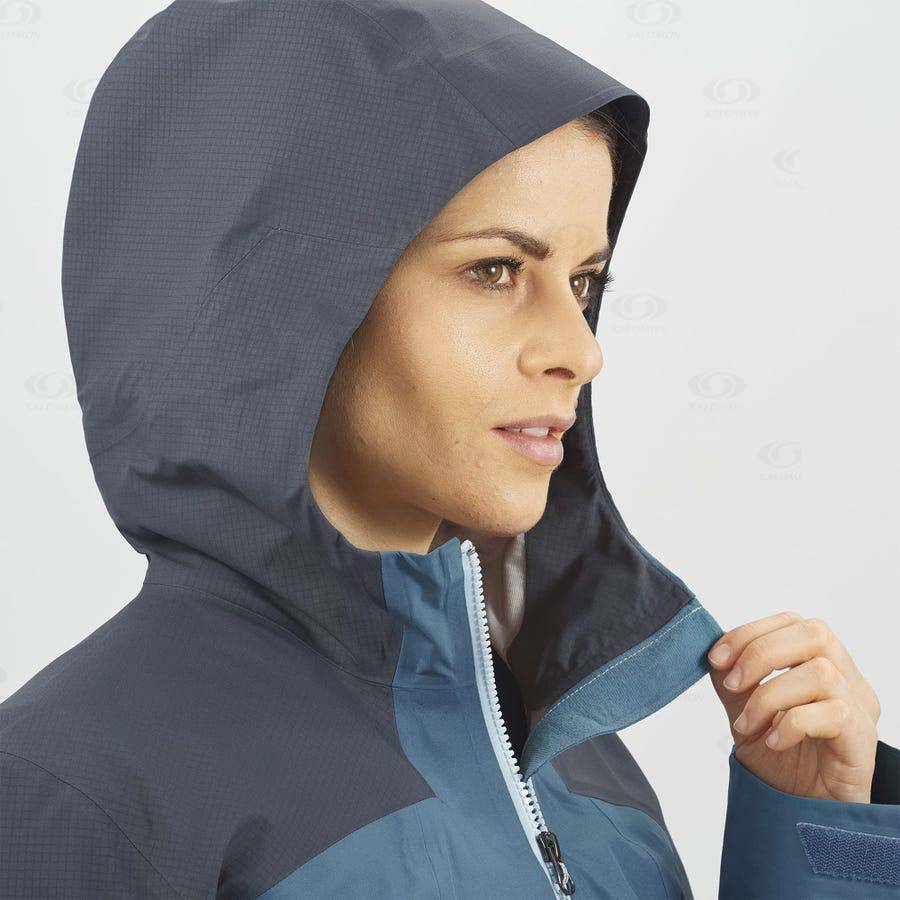 Salomon Jackets OUTLINE GORE-TEX HYBRID Women's Softshell Jackets Blue | AU-A2207