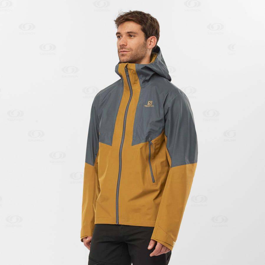 Salomon Jackets OUTLINE GORE-TEX HYBRID Men's Softshell Jackets Grey | AU-M1125