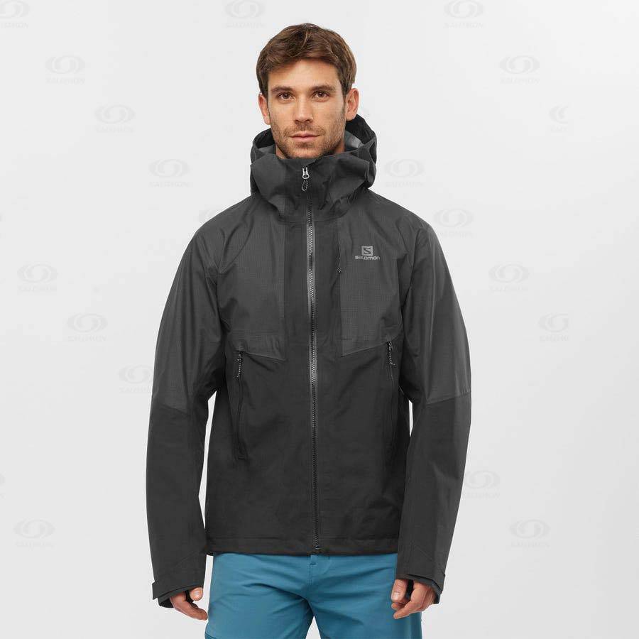 Salomon Jackets OUTLINE GORE-TEX HYBRID Men's Softshell Jackets Black | AU-M2231