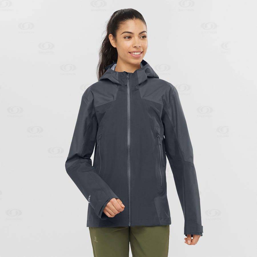 Salomon Jackets OUTLINE GORE-TEX HYBRID Women's Softshell Jackets Black | AU-O1096