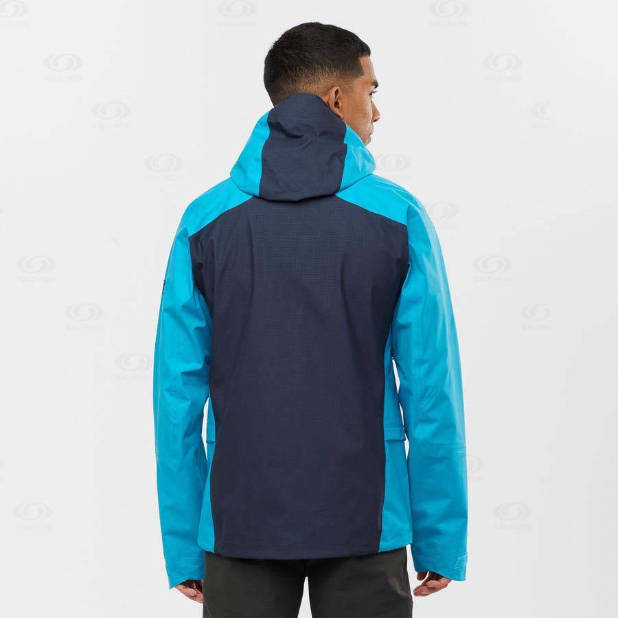 Salomon Jackets OUTPEAK GORE-TEX 3L Men's Softshell Jackets Blue | AU-L2236