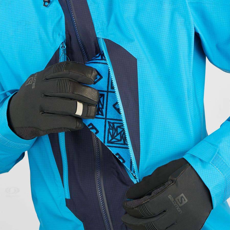 Salomon Jackets OUTPEAK GORE-TEX 3L Men's Softshell Jackets Blue | AU-L2236