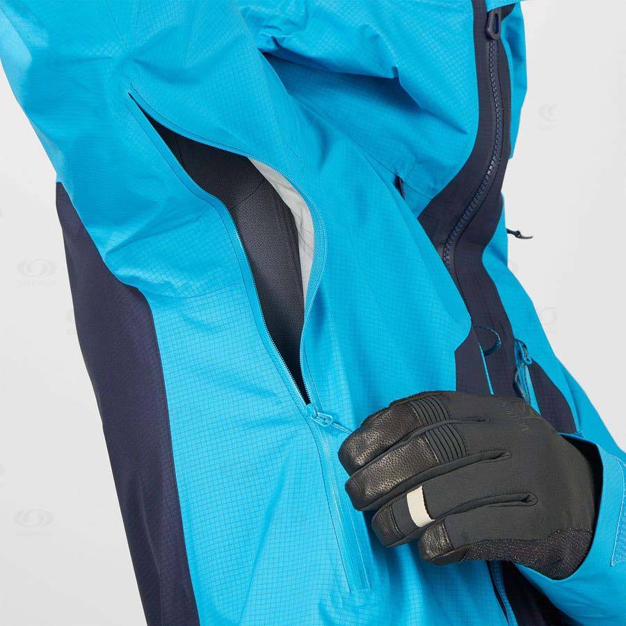 Salomon Jackets OUTPEAK GORE-TEX 3L Men's Softshell Jackets Blue | AU-L2236