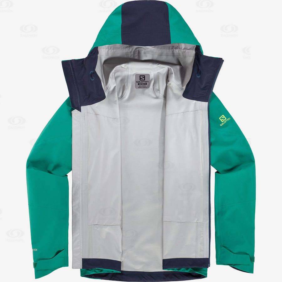 Salomon Jackets OUTPEAK GORE-TEX 3L Men's Softshell Jackets Green | AU-M1468