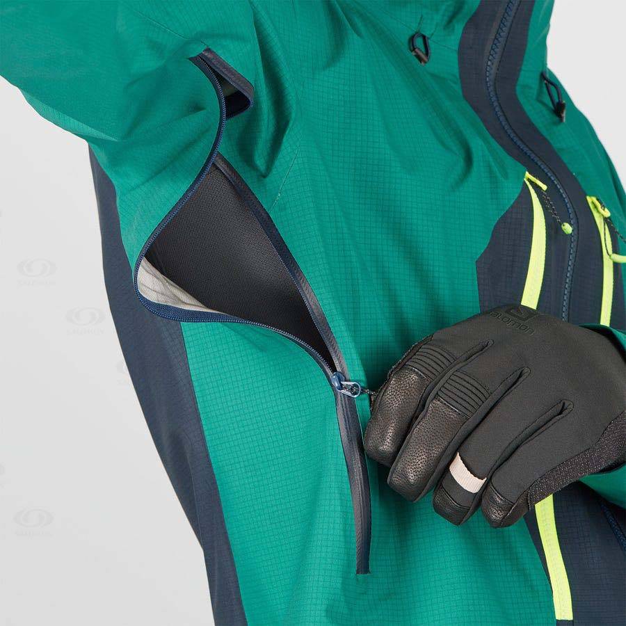 Salomon Jackets OUTPEAK GORE-TEX 3L Men's Softshell Jackets Green | AU-M1468