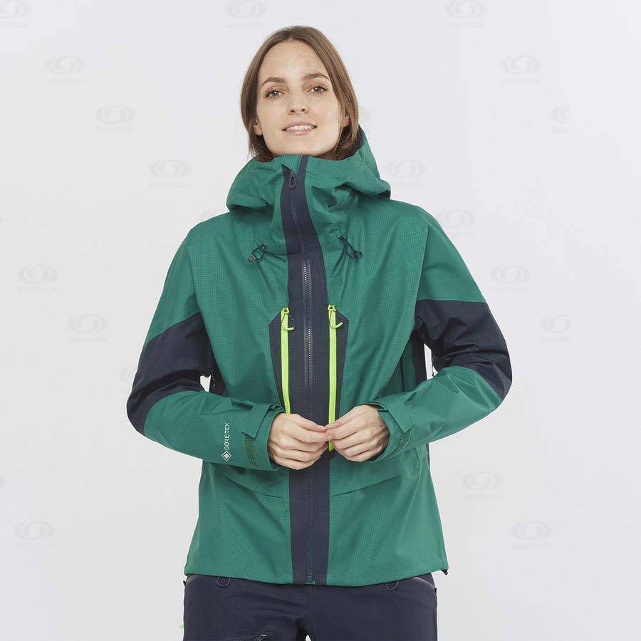 Salomon Jackets OUTPEAK GORE-TEX 3L Women's Softshell Jackets Green | AU-S2234