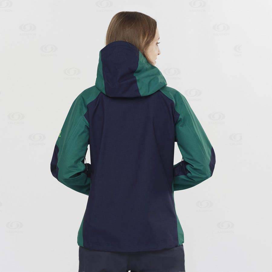 Salomon Jackets OUTPEAK GORE-TEX 3L Women's Softshell Jackets Green | AU-S2234