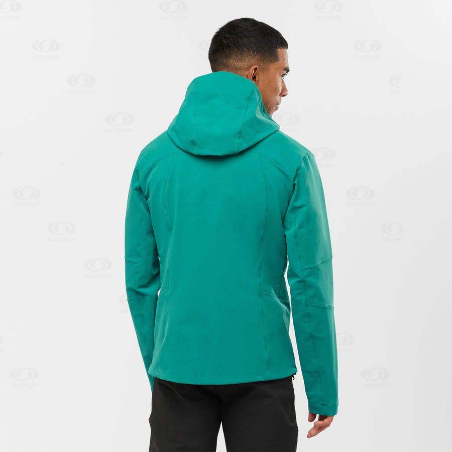 Salomon Jackets OUTPEAK SOFTSHELL Men's Softshell Jackets Green | AU-O1721