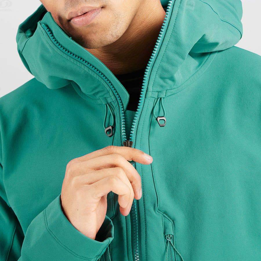 Salomon Jackets OUTPEAK SOFTSHELL Men's Softshell Jackets Green | AU-O1721