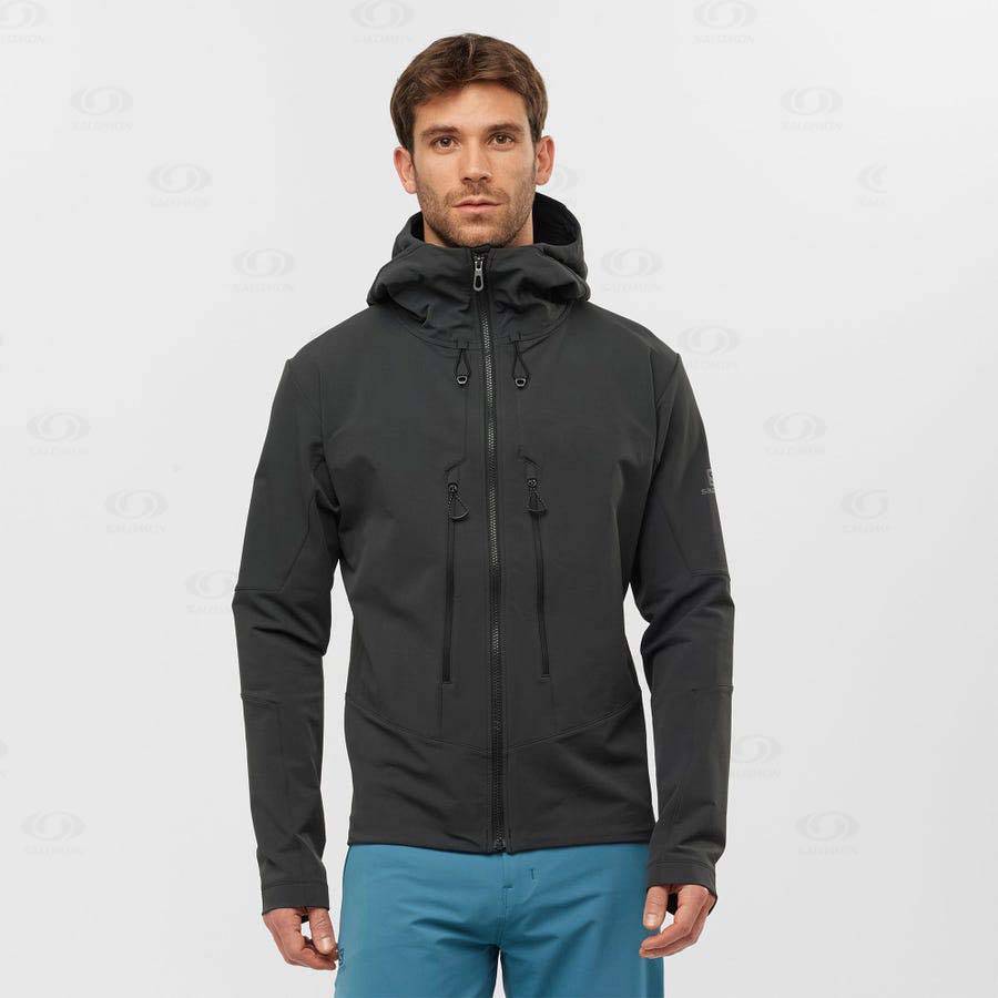 Salomon Jackets OUTPEAK SOFTSHELL Men's Softshell Jackets Black | AU-S1436