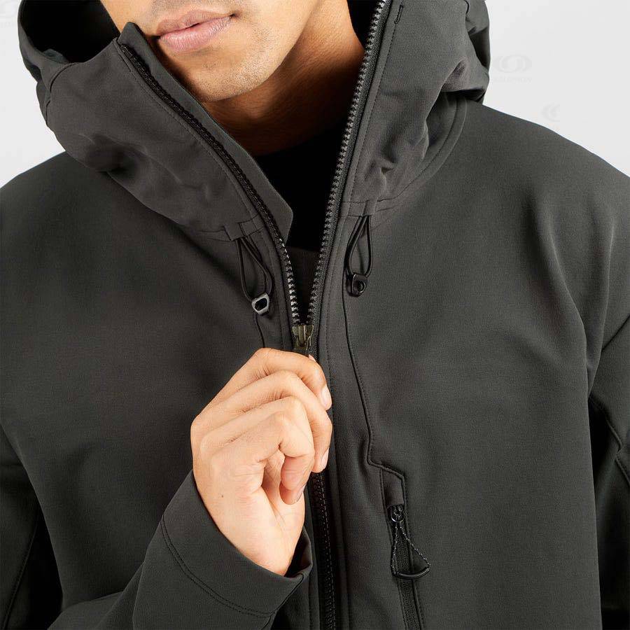 Salomon Jackets OUTPEAK SOFTSHELL Men's Softshell Jackets Black | AU-S1436