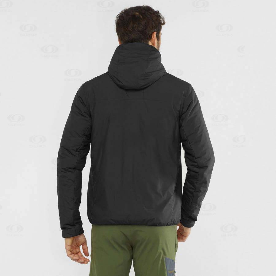 Salomon Jackets OUTRACK INSULATED Men's Softshell Jackets Black | AU-M1993